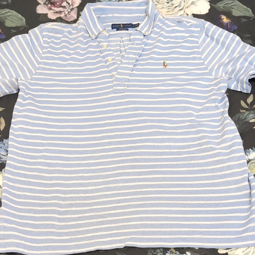 Ralph Lauren Light Blue and White Polo Shirt
